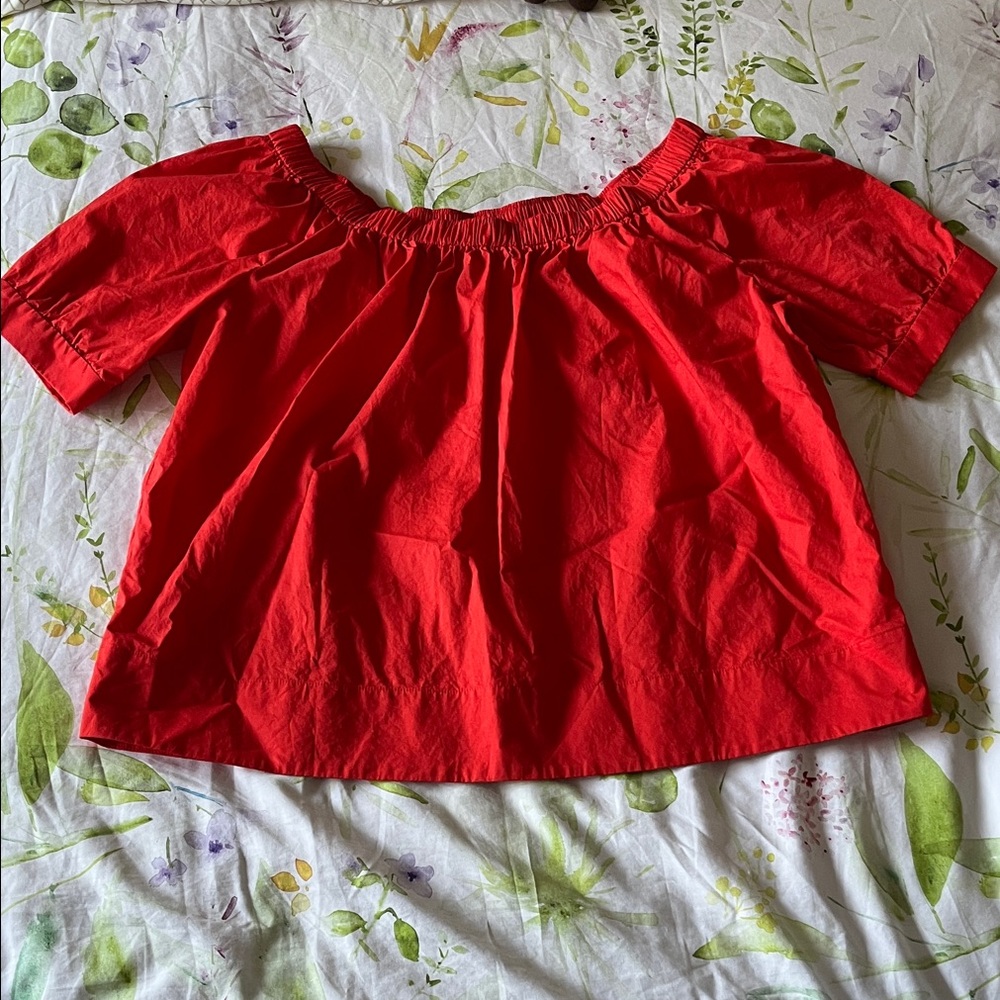 Broome Street Kate Spade Red Off-Shoulder Blouse